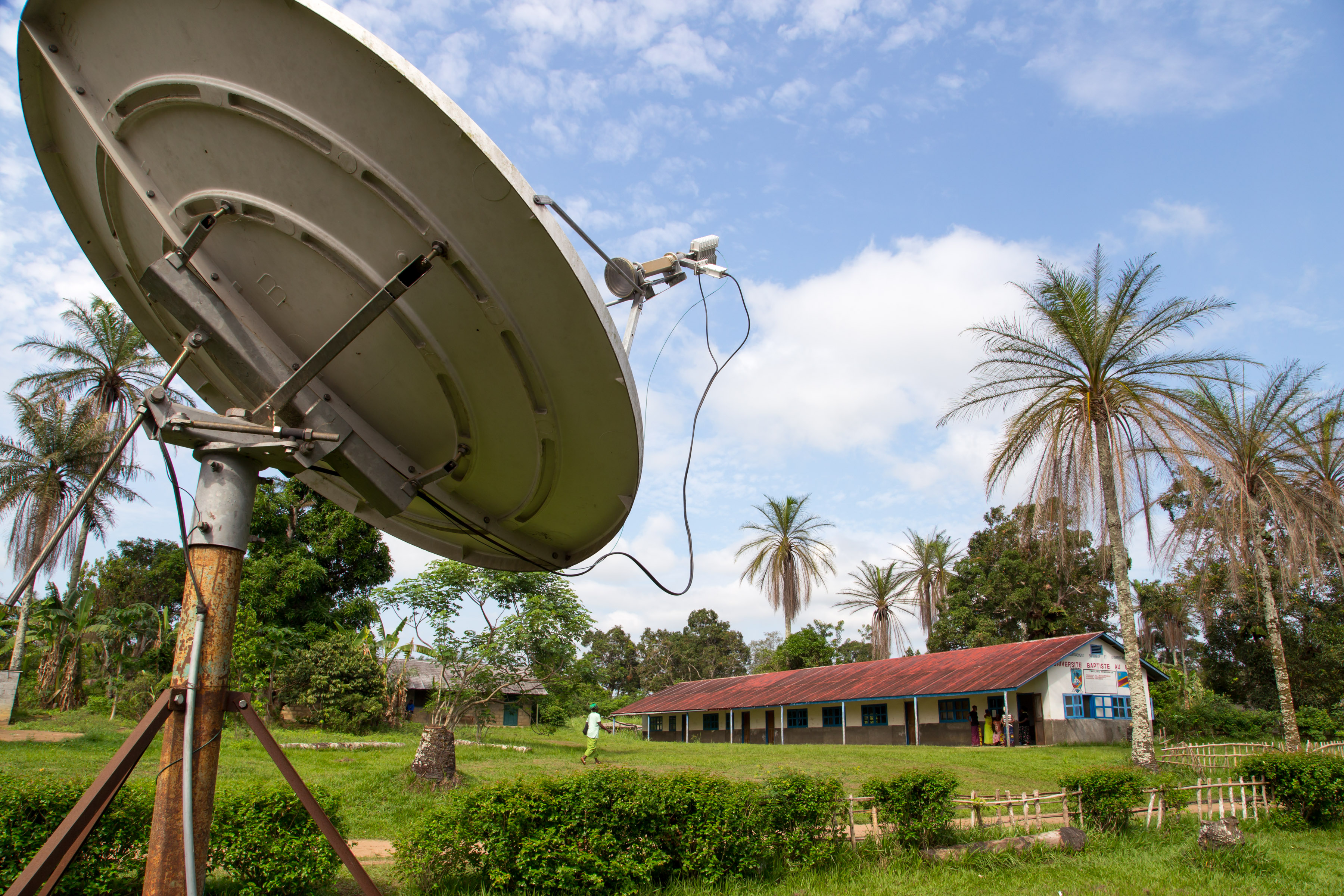 The MAF VSAT with the university in the background.